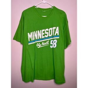 Minnesota Up North 58 Lime Green Tourist Destination Travel Shirt XL